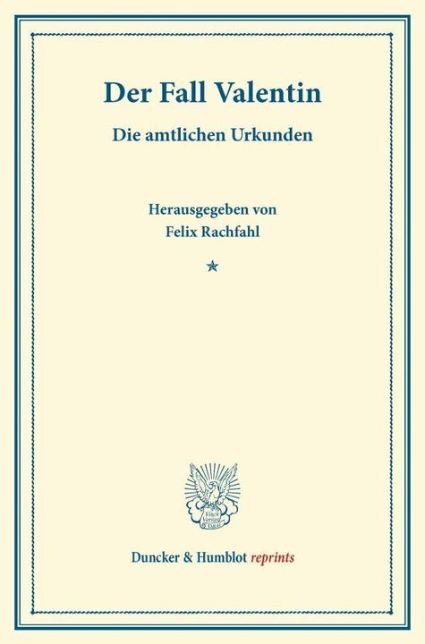 Produktbild Der Fall Valentin (Deutsch, 2013)