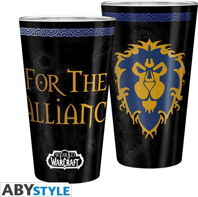 Actual product image ABYstyle WORLD OF WARCRAFT - Large Glass - 400ml - Alliance - box x2