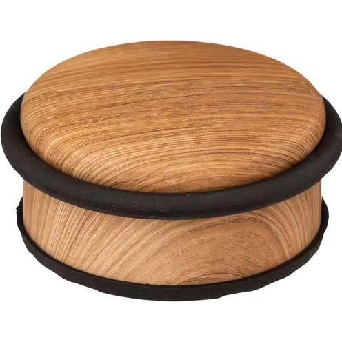 Alba, Türstopper, Türstopper, Edelstahl-Oberfläche, Holz-Optik rund, Durchmesser: 110 mm, Höhe: 40 mm, Gewicht: 1.050 (1...