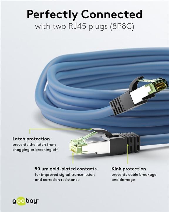 Produktbild Goobay Netzwerkkabel (S/FTP, CAT8.1, 1 m)