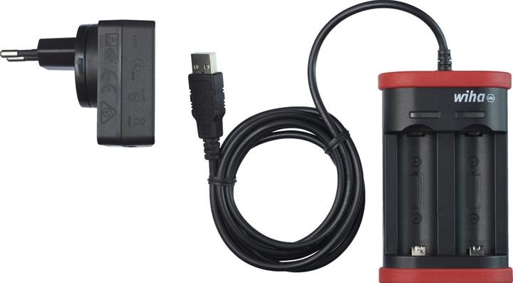 Auction Charger for 18500 Li-ion batteries with USB and Europlug (41915)