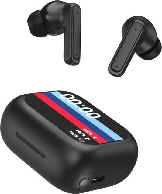 Forever Bluetooth earphones with ANC +ENC display TWSS-500 black (ANC, 5 h, Wireless)