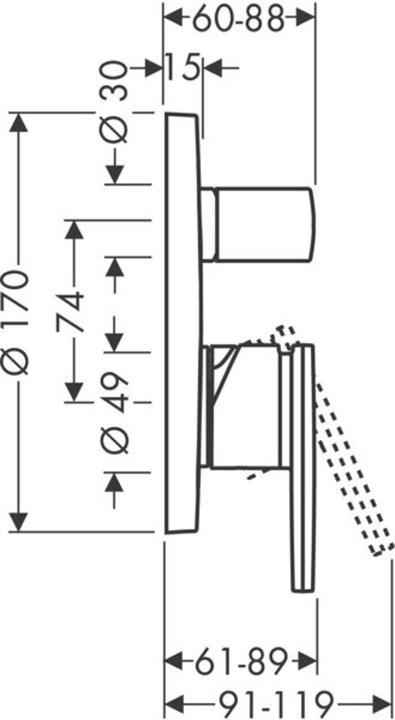 Produktbild hansgrohe Einhebel-Wannenmischer AXOR CITTERIO Unterputz brushed black chrome