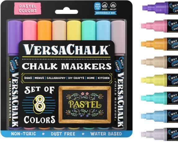 VersaChalk - Pastell Flüssig Kreide Marker 8er Set 5mm Spitze (8x)
