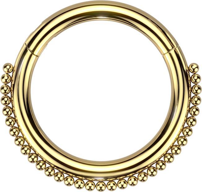 Image du produit Star Piercing Micro anneau segment pliable doré avec petites boules (Acier chirurgical 316L, sans laiton)