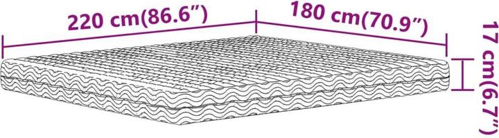 Image du produit vidaXL Schaumstoffmatratze 180 x 220 cm Härtegrad H2 H3 (180 x 220 cm, Noyau de mousse)