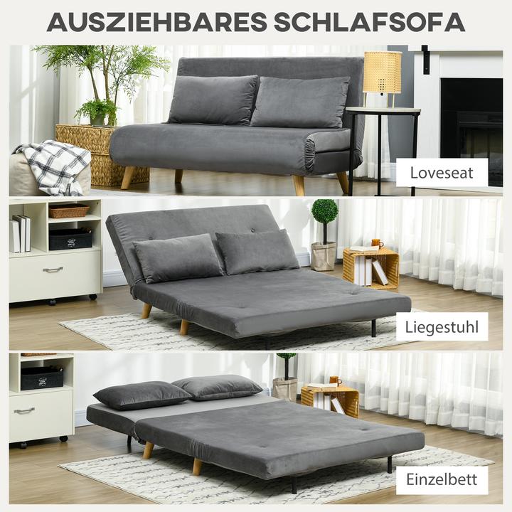Immagine prodotto Homcom Schlafsofa Polyester, Stahl Grau (2 posti)