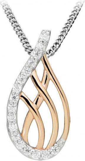 Image du produit Silver Cat Élégant collier bicolore avec zircons SC409 (Argent)