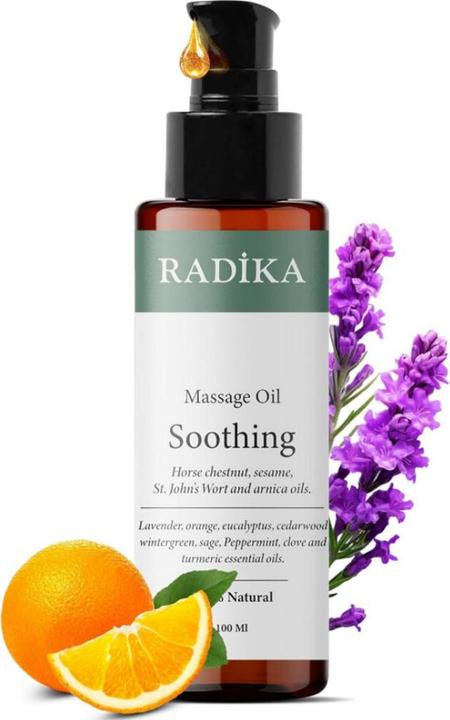 Radika Massageöl, Glättendes Massage-Öl, 100% Rein, BIO, natürlich, 100 ml (100 ml)