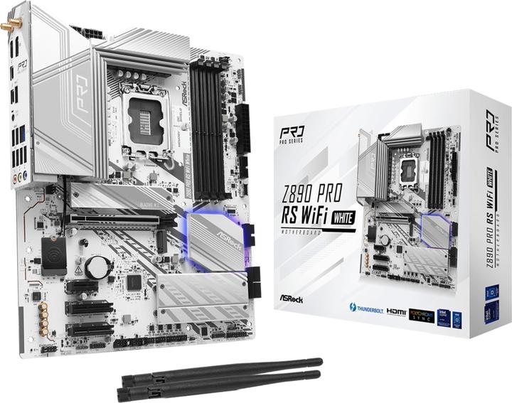 AsRock Z890 Pro RS WiFi Bianco Intel DDR5 S1851 (LGA 1851, Intel Z890, ATX)