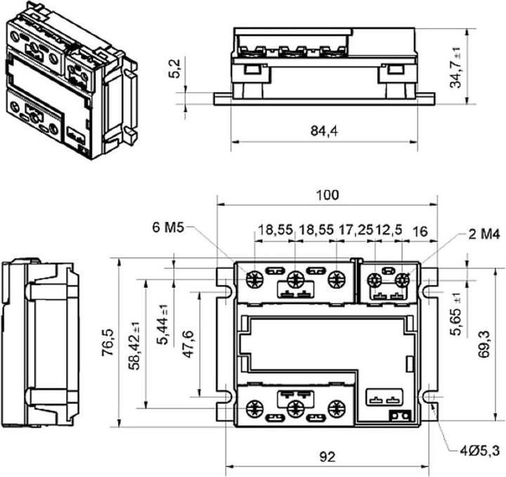 Produktbild Crouzet Halbleiterrelais GN350ASZH 50A Schaltspannung (max.): 510 V/AC Spezieller Nulldurchgang 1St