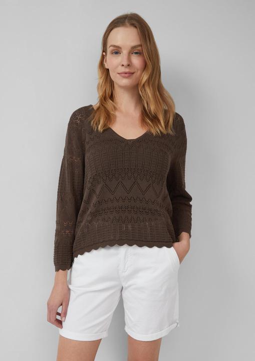 Actual product image S.Oliver Strickpullover Ajour-Strickpullover mit 3/4-Ärmeln (38)