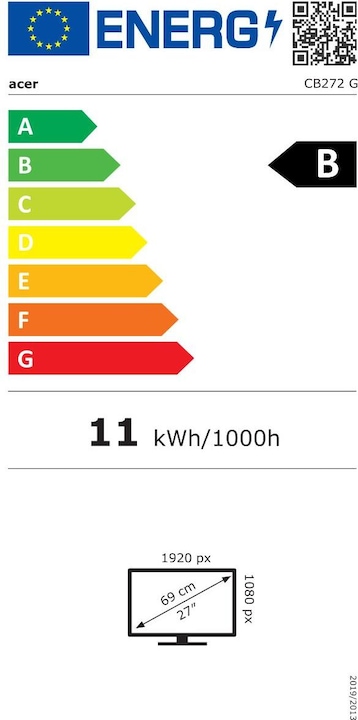 Energie-Label Acer 27" Vero CB272G (null cm (null Zoll)) (1920 x 1080 Pixel, 27")