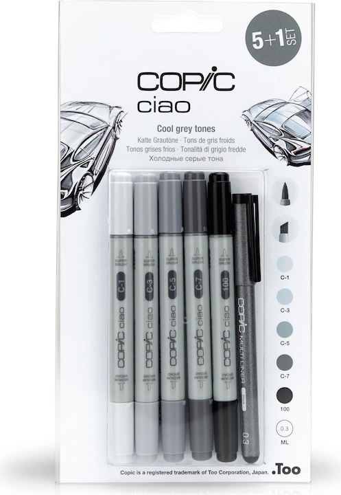 Produktbild Copic Grautöne (Grey, 3 mm, 6 x)