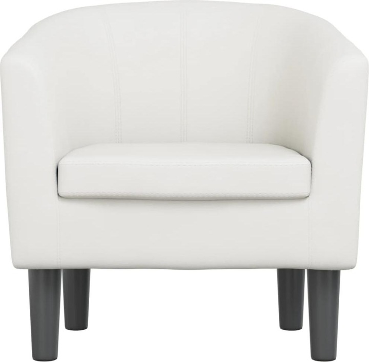 Produktbild VidaXL Clubsessel mit Fusshocker Weiss Kunstleder,Farbe