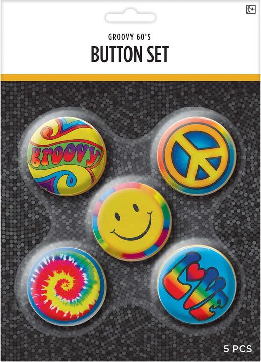 Image du produit Amscan Badge "Cute Hippie Party" (lot de 5)