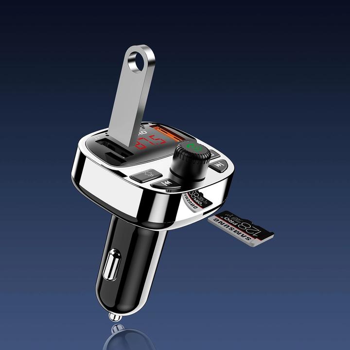 Produktbild Dudao R2PRO+ Transmitter with PD25W Bluetooth 5.3 RGB Charging Ports - Black and Silver