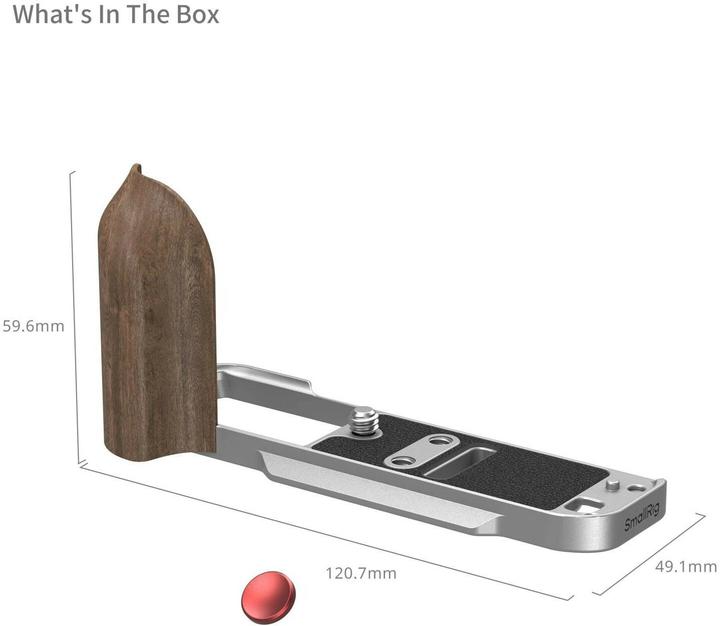 Productafbeelding SmallRig 5667 L-Shaped Mount Plate with Wooden Handle for FUJIFILM X-T30 / X-T30 II / X-T30 III (Silver) (Kooi)