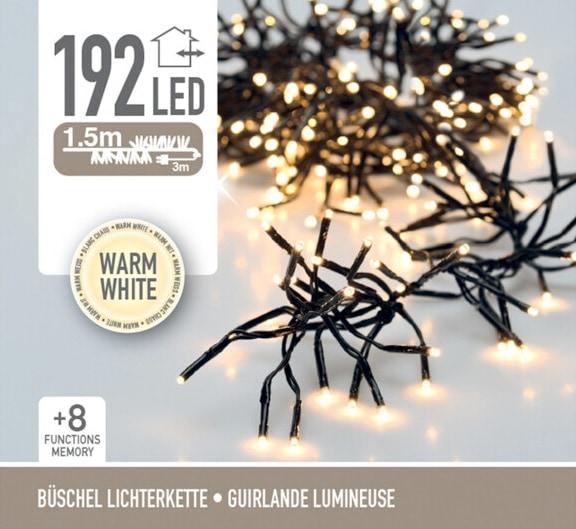 Produktbild Koopman LED-Clusterlichterkette Büschel warmweiss, 192 LEDs, sw Kabel, Innen/Aussen, 4,5m (4.50 m)