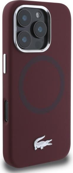 Actual product image Lacoste LCHMP16XSMAR iPhone 16 Pro Max 6.9" bordeaux hardcase Silicone Croco Logo MagSafe (Apple iPhone 16 Pro Max)