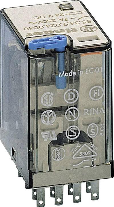 Actual product image Finder miniature 4P 7A 24V DC LED operation indicator (55.34.9.024.0074)