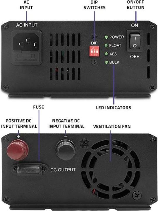 Produktbild Qoltec Inteligentna ładowarka Monolith do akumulatorów LiFePO4 AGM GEL SLA | 10A | 12V