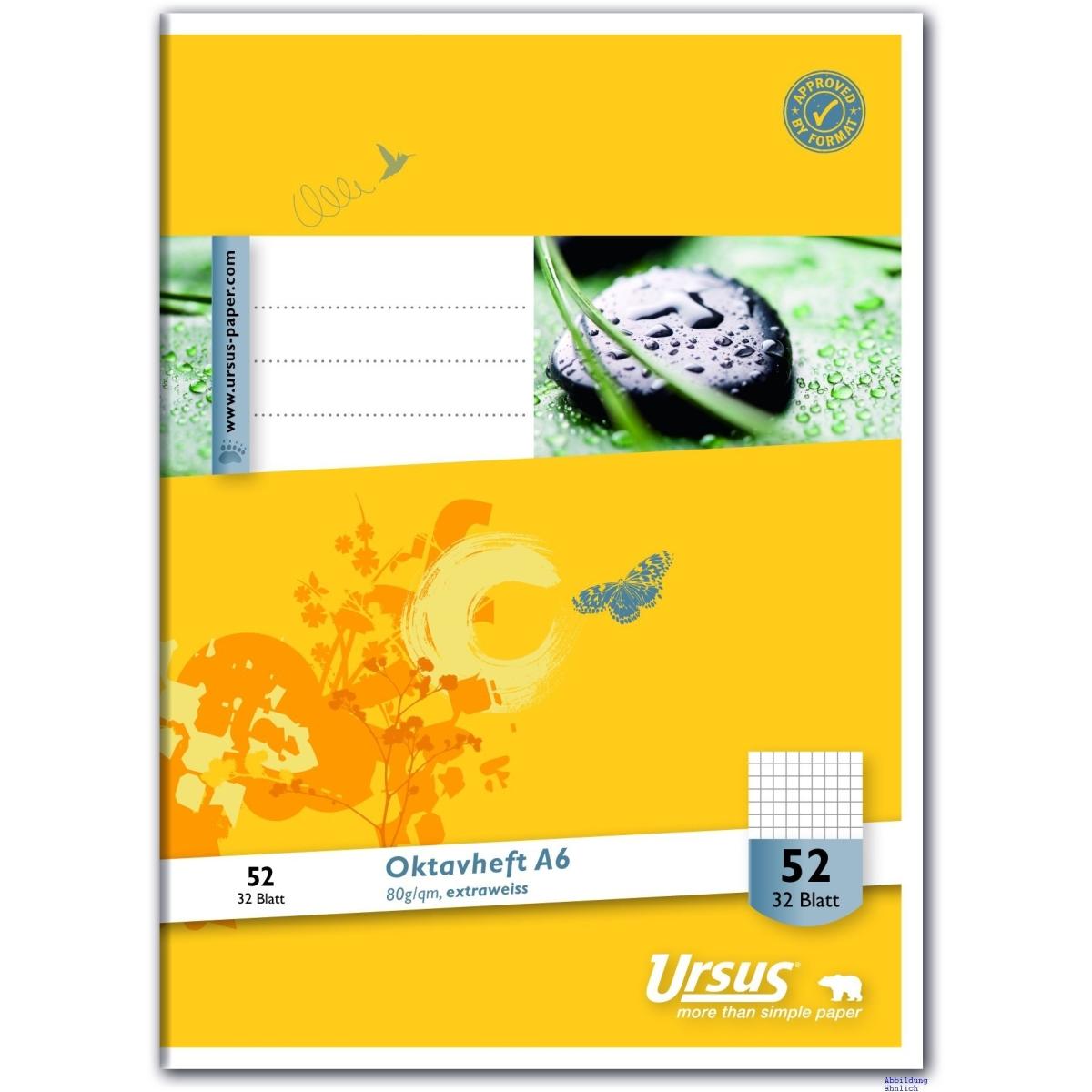 Ursus, Heft + Block, Oktavheft (A6, Kariert)