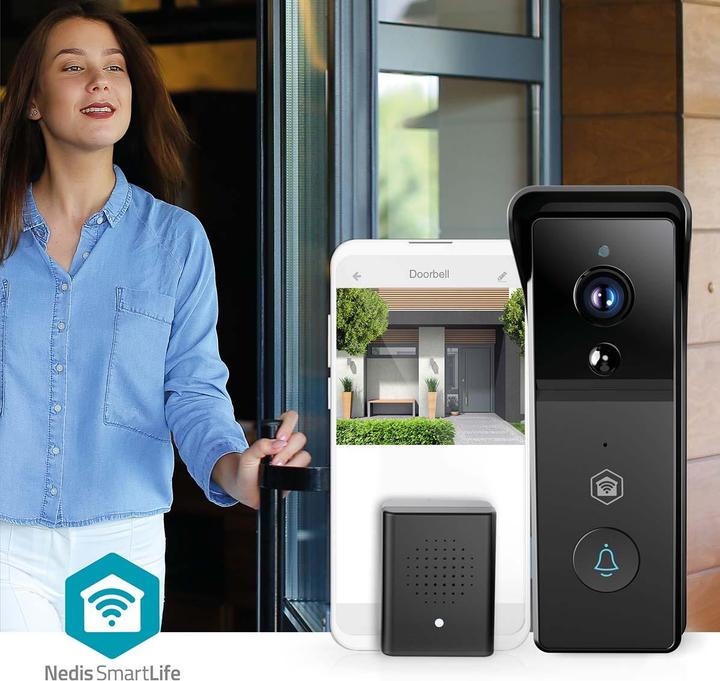 Actual product image Nedis SmartLife Video-Türsprechanlage | Batteriebetrieben | 3MP Full HD 1296p | Cloud Storage (optio (Wireless)