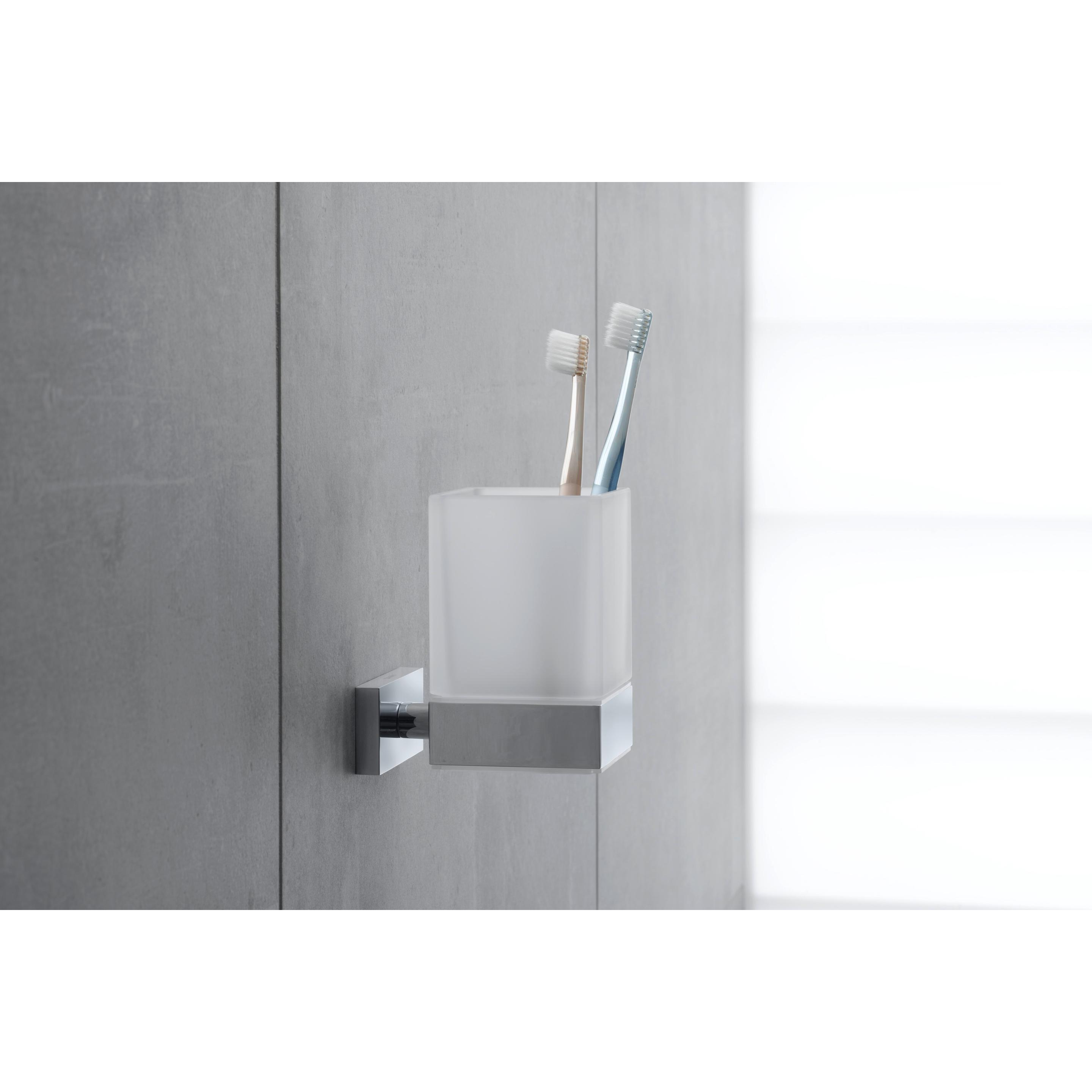 Thumbnail - Duravit, Zahnputzbecher, Glashalter KARREE Glas matt chrom