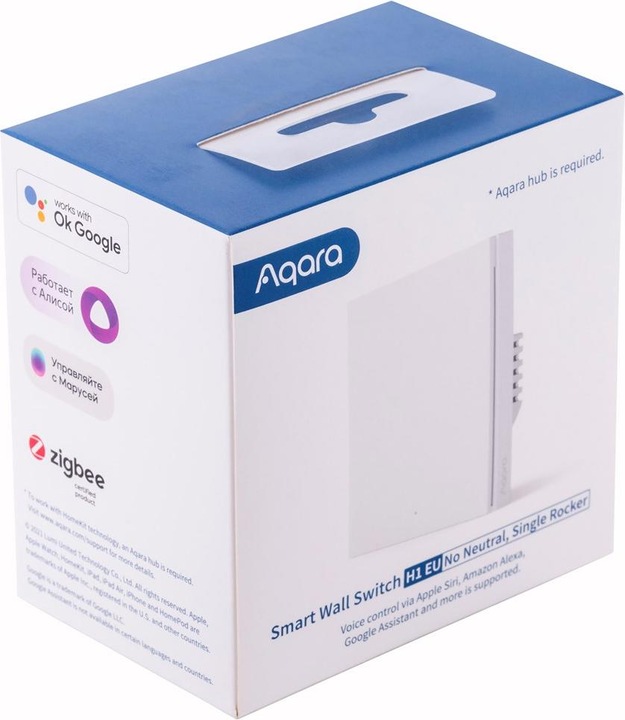 Produktbild Xiaomi Smart Wall Switch H1 Weiss No Neutral, Single Rocker (Zigbee)