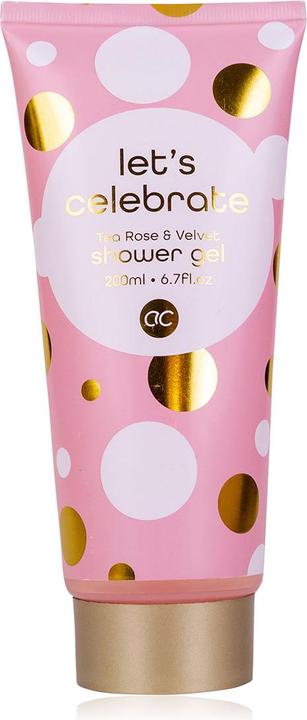 Immagine prodotto Accentra Gel doccia LET'S CELEBRATE in tubo, 200ml, fragranza: Tea Rose & Velvet, colore: rosa/bianco/oro (200 ml)