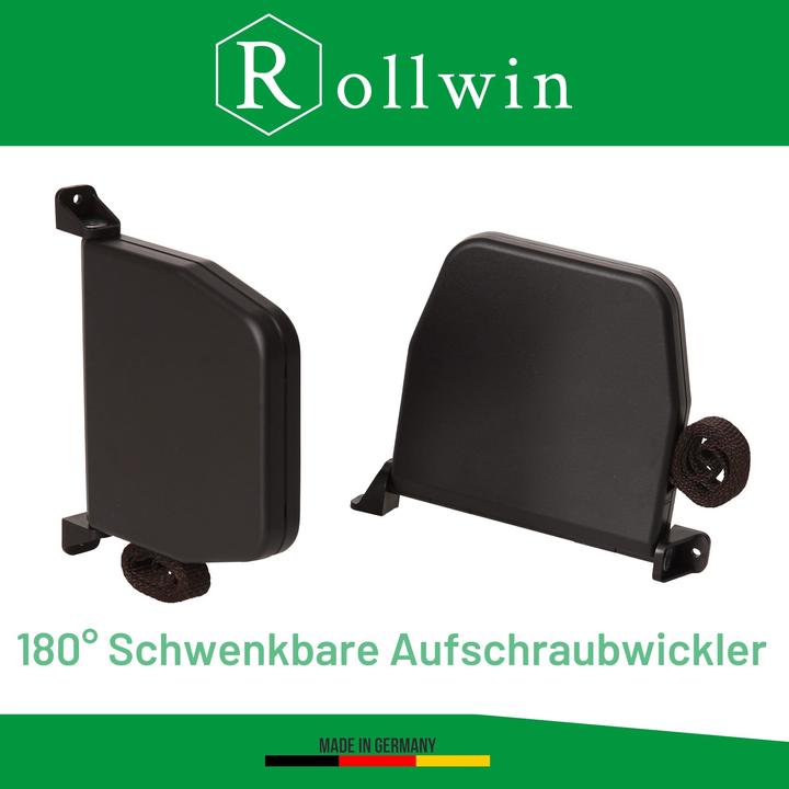 Produktbild Rollwin Rolladen Gurtwickler Aufputz - aus Deutschland - 155mm Lochabstand Braun Mini Rollladen