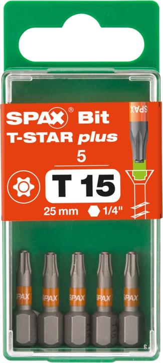 Actual product image Spax BIT T-STAR PLUS T15 25mm S (Hexagon socket TX)
