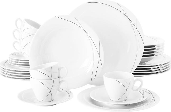 Actual product image Seltmann Dining Plate Trio 30 pieces, white black (30 pcs.)