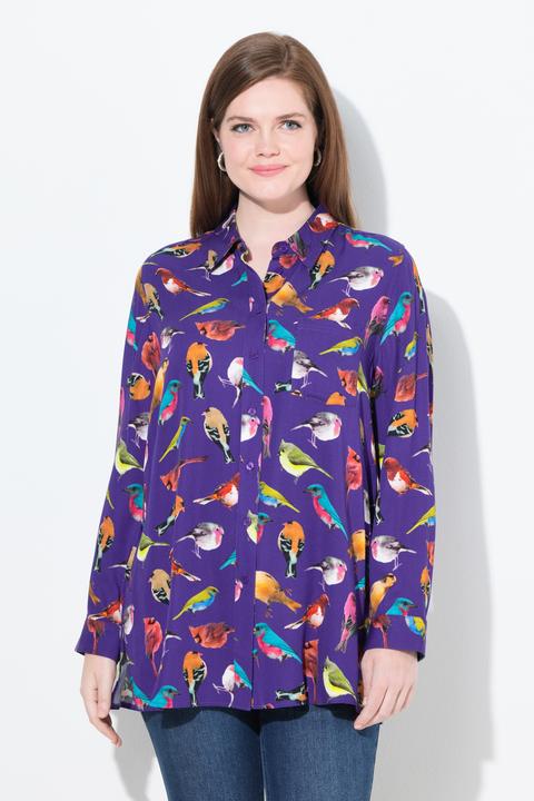 Immagine prodotto Ulla Popken Camicia con volatili, colletto da camicia e maniche lunghe (60)