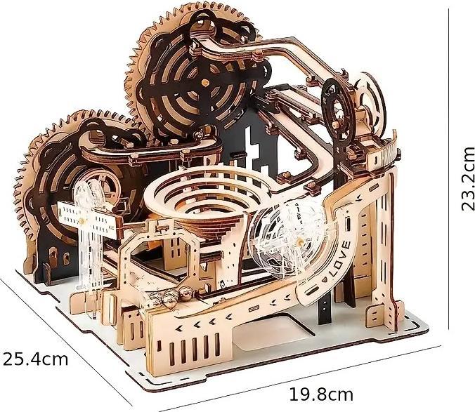Produktbild The Toy Company 3D Holz Kugelbahn, Murmelbahn Puzzle aus Holz, batteriebetrieben