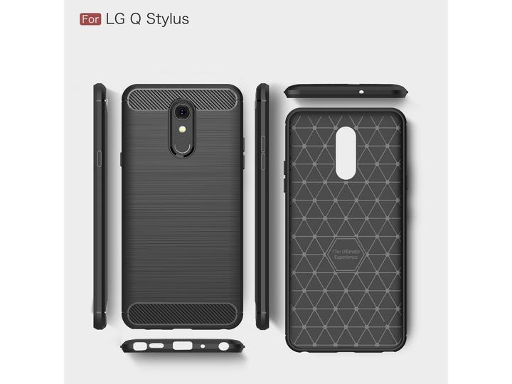 Actual product image Screenguard LG Q Stylus Cover Carbon Brushed Soft TPU (LG Q Stylus)
