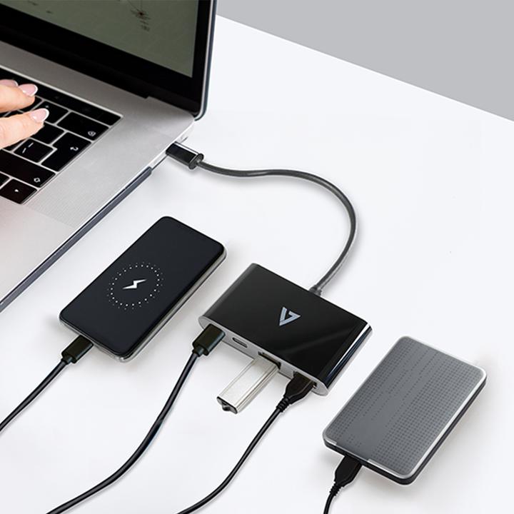 Produktbild V7 USB-C to 4IN1 HUB PORT ADAPTER (USB-C, 4 Ports)