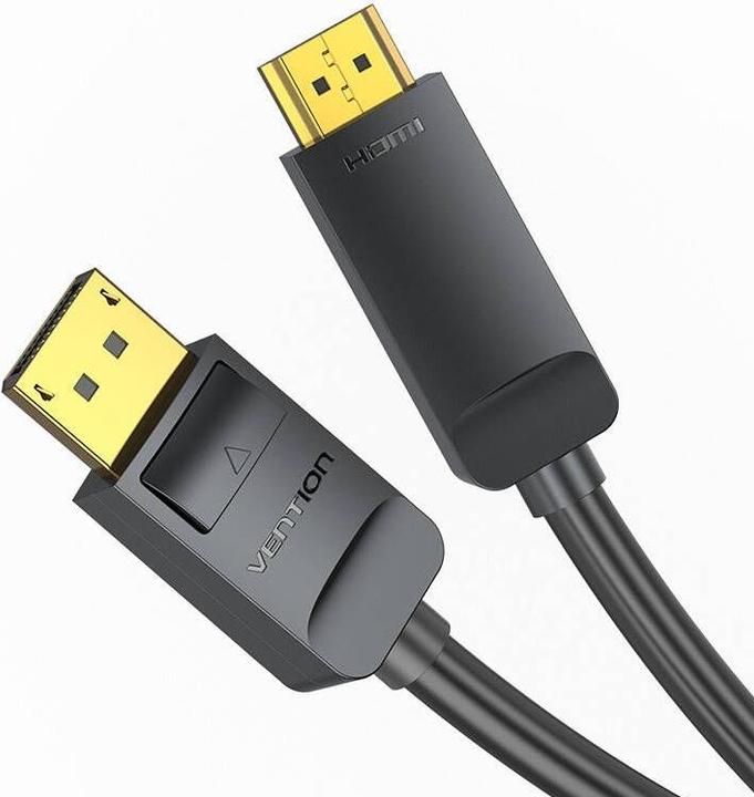 Produktbild Vention 4K DisplayPort zu HDMI 2.0 Kabel, schwarz - 3m (3 m, DisplayPort, 1.4)