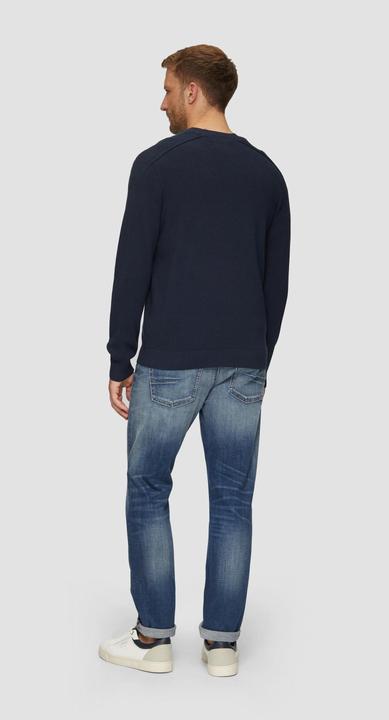 Produktbild S.Oliver Strickpullover Strickpullover mit Nahtdetails und Logo (L)