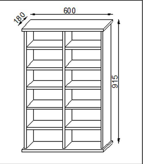 Image du produit VCM Armoire à DVD (60 x 18 x 92 cm)
