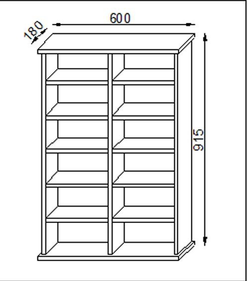Produktbild VCM DVD Schrank (60 x 18 x 92 cm)