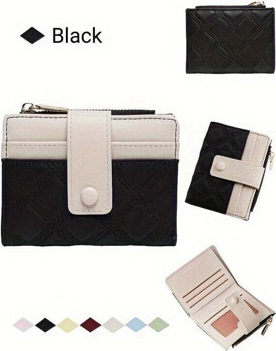 Produktbild Only-Bags.Store Neue gesteppte Brieftasche mit Reissverschlusstasche und Schnallenverschluss, perfekt für Geschenke