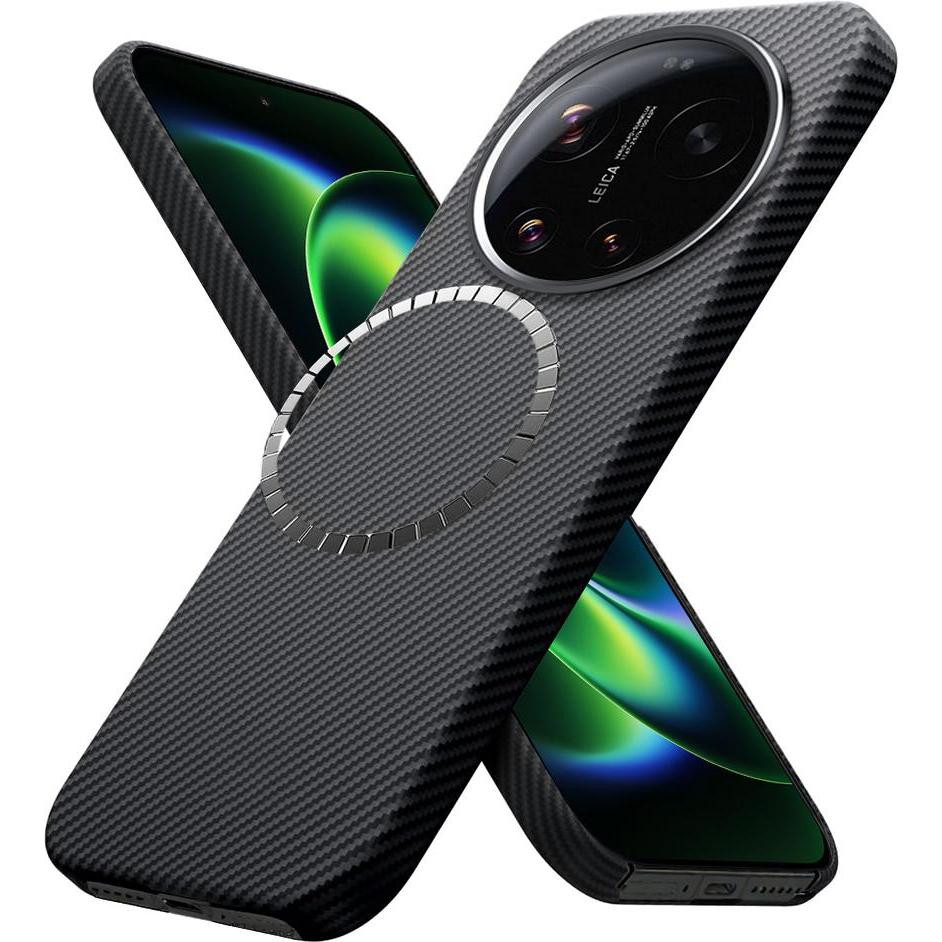 Techsuit - Aramid Fiber MagSafe - Xiaomi 17 Ultra - Black (Xiaomi 17 Ultra), Cover smartphone, Nero