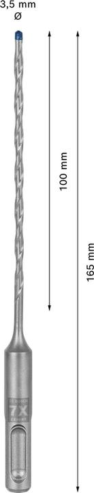 Actual product image Bosch Professional Zubehör Expert SDS plus-7X hammer drill, 3.5 x 100 x 165 mm (3.5 millimetres)