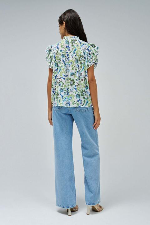 Produktbild Salsa Jeans Kurzarmbluse Ruffled Detail Print Blouse (L)