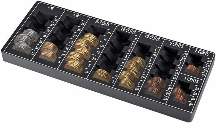 pavo Tableau de comptage EURO 12 inch noir boîtier plastique (Compteuse de pièces)