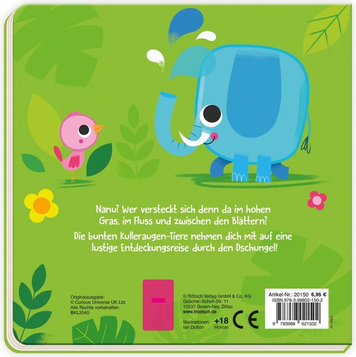Produktbild Pappenbuch mit Kulleraugen Mein Kulleraugenbuch Dschungeltiere (Deutsch, Trötsch Verlag GmbH & Co. KG, 2023)