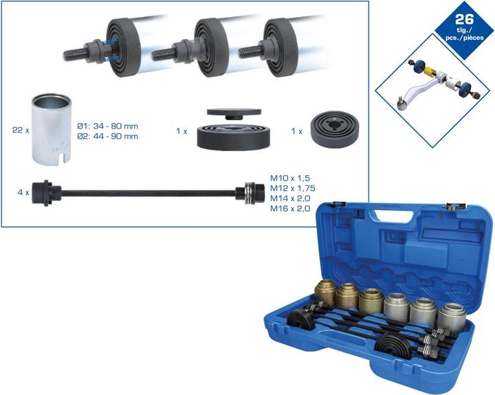 Immagine prodotto Brilliant Tools Set di manicotti di tensione e compressione | con 4 mandrini | 26 pezzi.