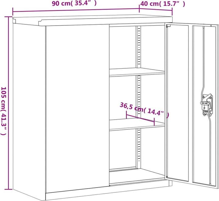 Produktbild vidaXL Bakarne (90 x 40 x 105 cm)